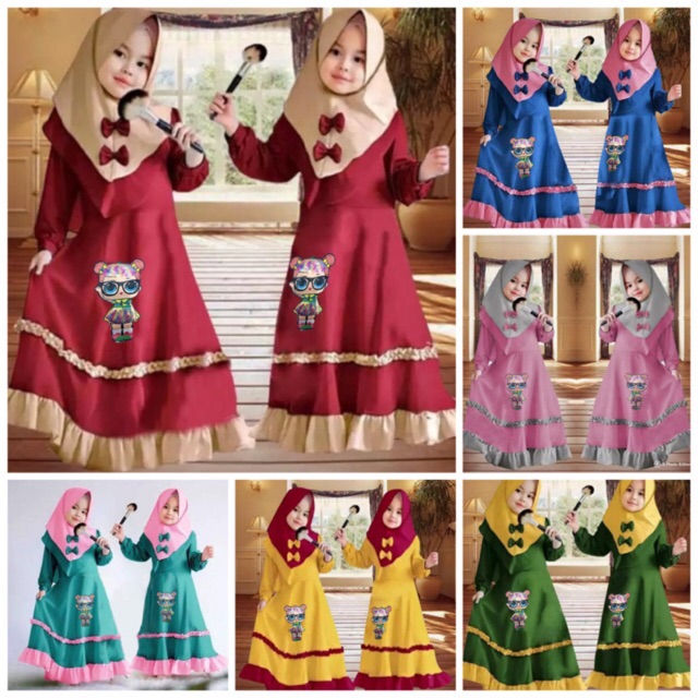 GAMIS LOLI GAMIS LOL GAMIS RAMPLE GAMIS SYARI ANAK 6-8THN