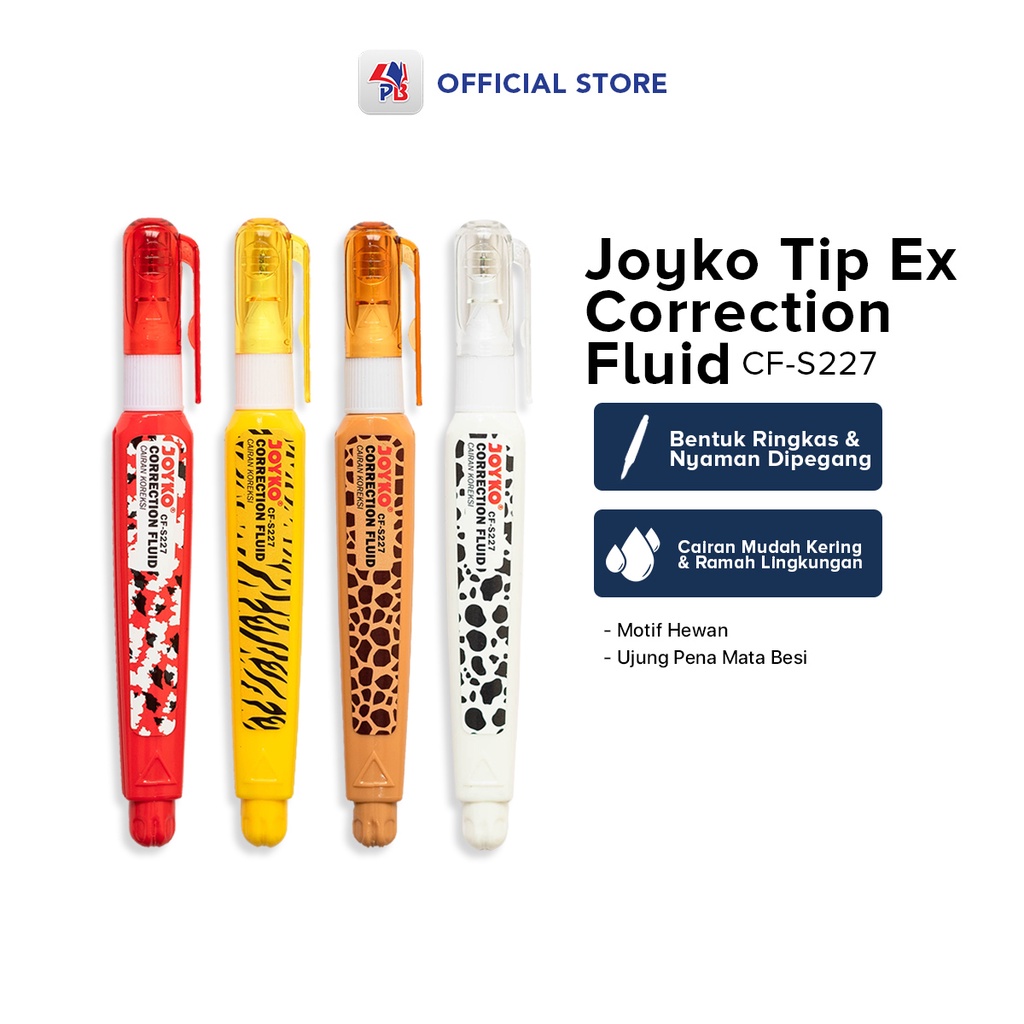 

Tipex kertas / correction tape / Tipex Joyko / Tipek Joyko / Tipex Cair Correction Tape Joyko CF-S227 Tipex Joyko Cairan Penghapus /Fluid Correction Tip Ex Motif Hewan Lucu / PB EDUKASI ANAK - PBNB