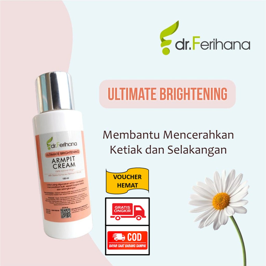 ARMPIT CREAM/PENCERAH AREA LIPATAN/KETIAK/SELANGKANGAN/PENGHILANG BAU BADAN/DR.FERIHANA/BPOM