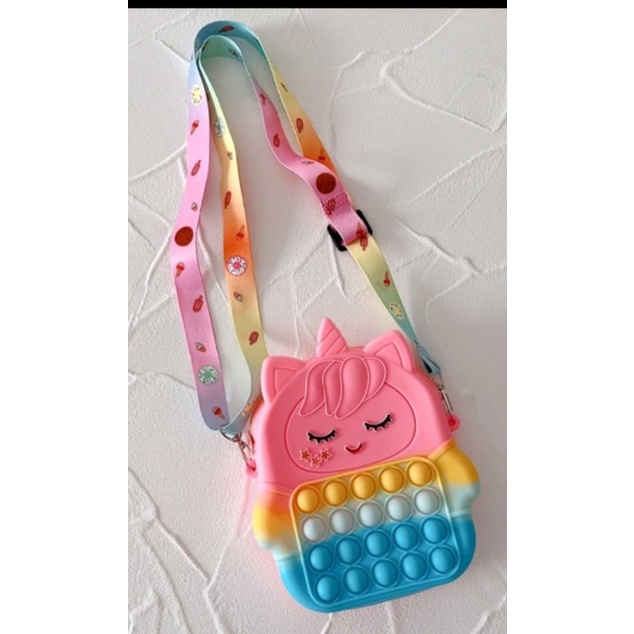 TAS ANAK POP IT JELLY / TAS POP IT ANAK SELEMPANG UNICORN / TAS POP IT ANAK TERMURAH - P-037