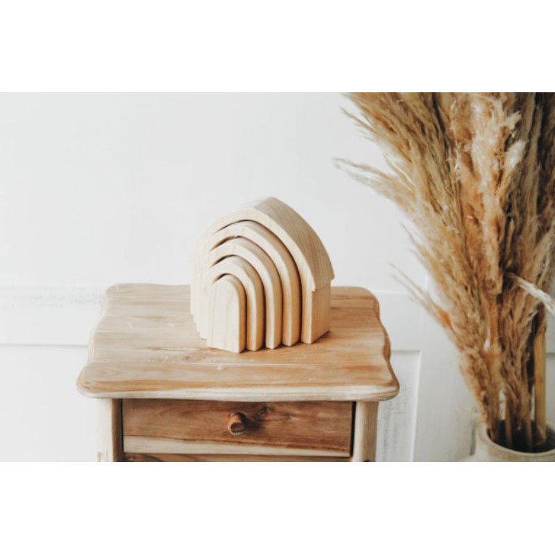 Lettering and Life - Wooden Rainbow House