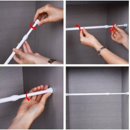 Gantungan Fleksibel 110-190Cm, Tongkat Fleksibel, Horden, Tirai gorden