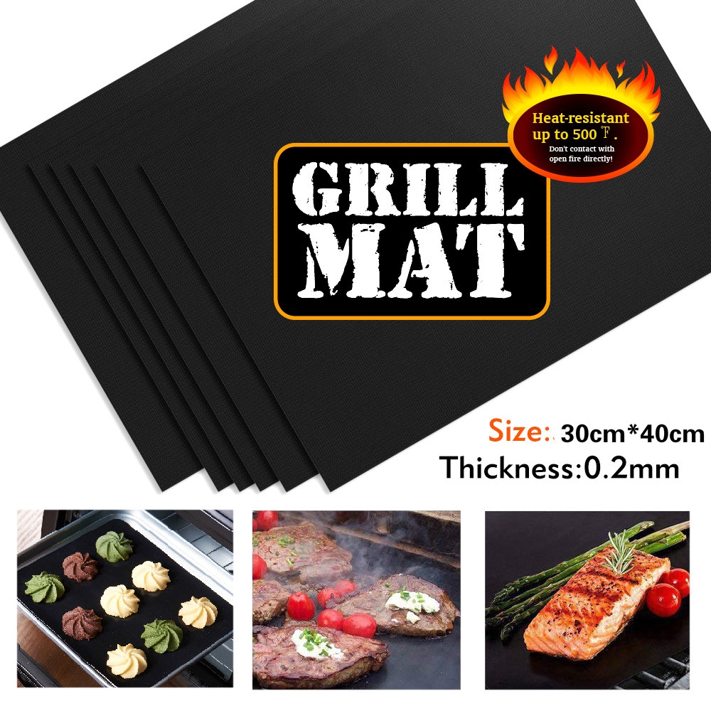 Baking Pad Untuk Membersihkan Barbekyu Luar Ruangan Reusable And Easy Bake Cooking Sheet Plate BBQ Tikar Memanggang Anti Lengket Untuk Pesta Grill Mat Tools