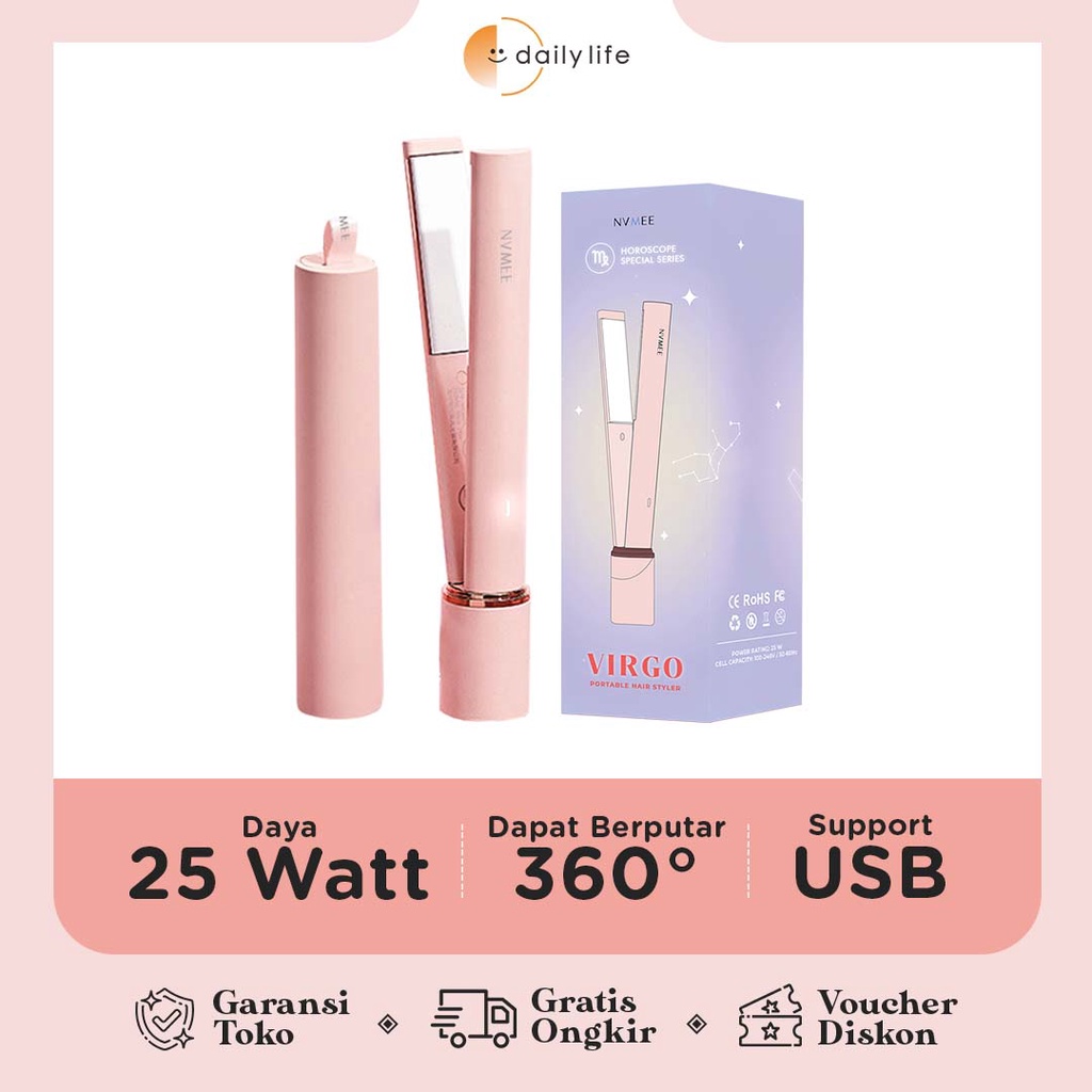 Catokan Rambut Mini 2in1 Rambut Lurus dan Keriting Merk NVMEE -HR-STICK- Dailylife.id