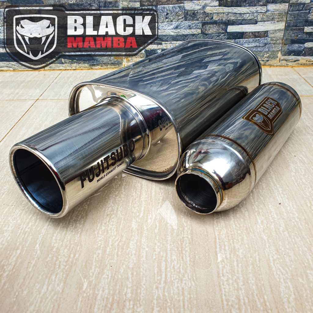 Knalpot Mobil Fujitsubo Jumbo Plus Resonator Original Black Mamba