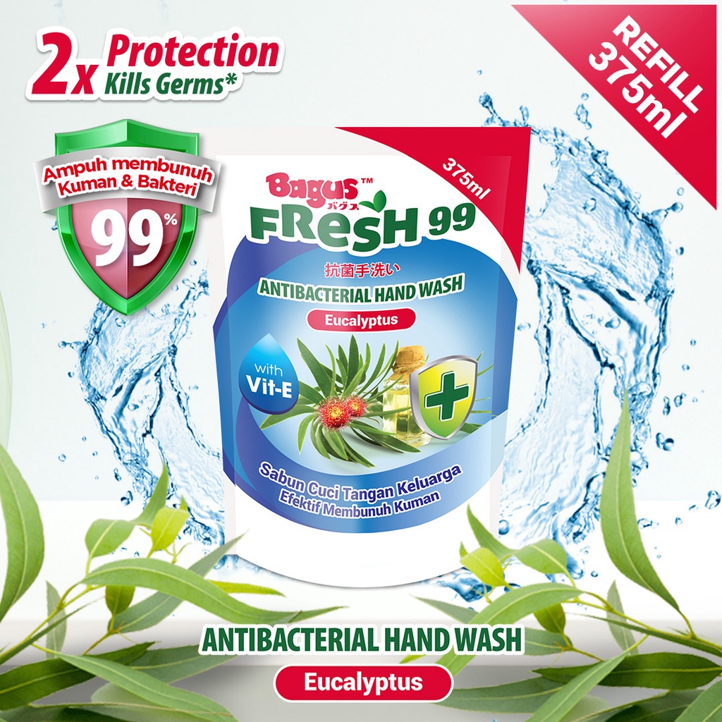 BAGUS Fresh 99 Antibacterial Hand Wash 375ml - Sabun Cuci Tangan