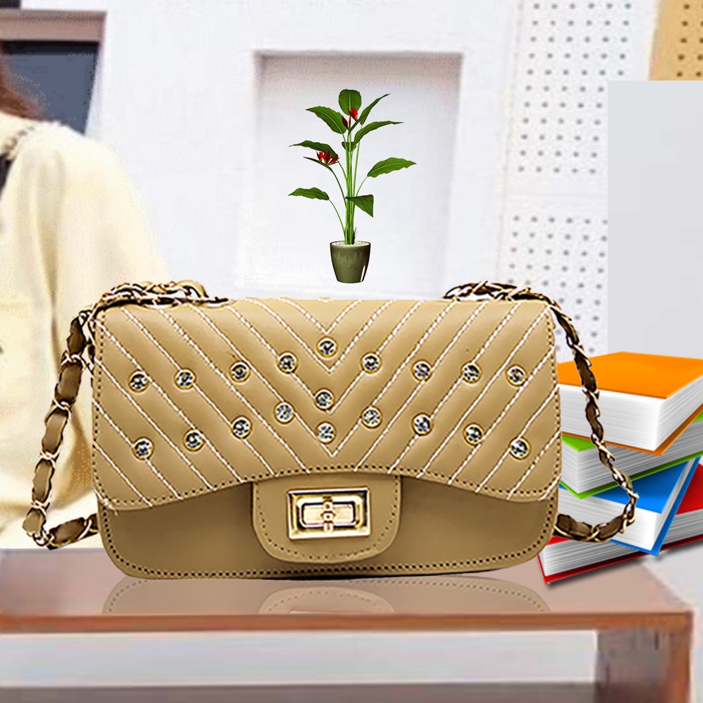 Sling Bag Wanita Tas Selempang Fashion Tali Rante Anyam Kualitas