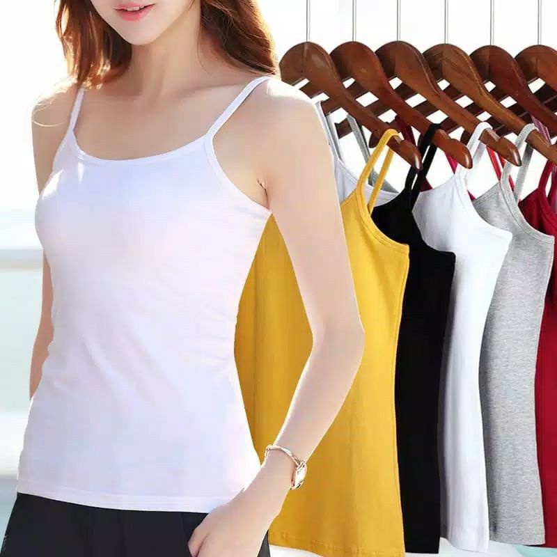 Tanktop wanita dewasa tali kecil // bahan spandek lembut