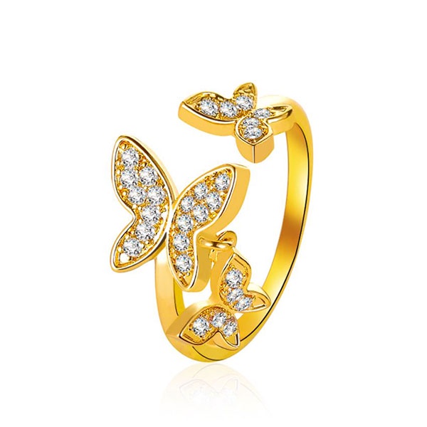 cincin kupu kupu sweet beautiful butterfly rings jci081(1H4)