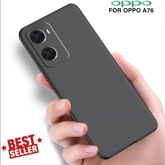 OPPO A96 / A95 SOFTCASE PREMIUM MACARON BLACK SILICONE SOFT CASE