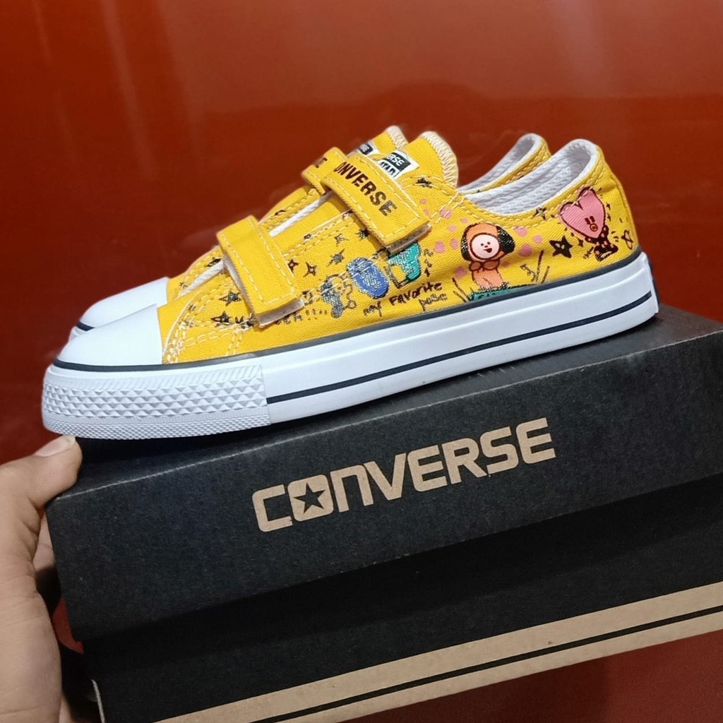 Sepatu anak sneakers bts BT21 import casual Putih terbaru termurah sekolah perempuan &amp; laki laki COD