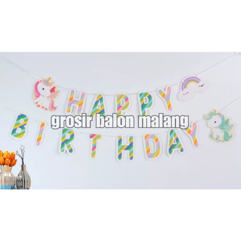 bunting flag banner happy birthday ultah unicorn new