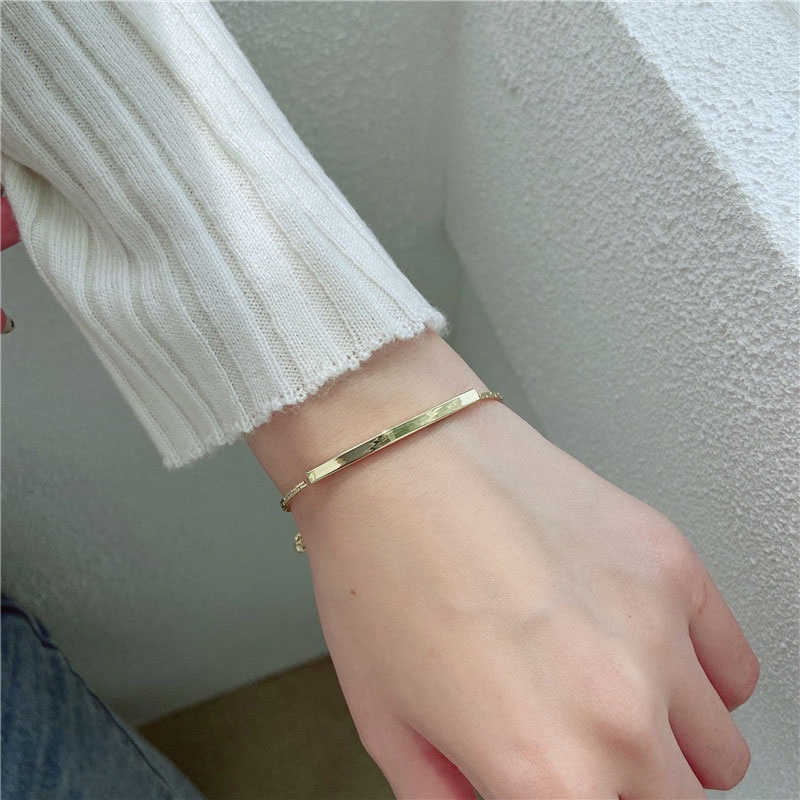 【COD❤️】Simple Design Sense Casual Fashion Drawstring Titanium Steel Bracelet VDY