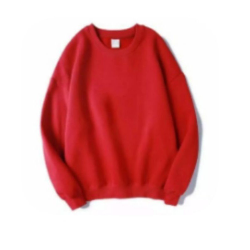 BASIC SWEATER POLOS - SWEATER OBLONG WANITA-Merah