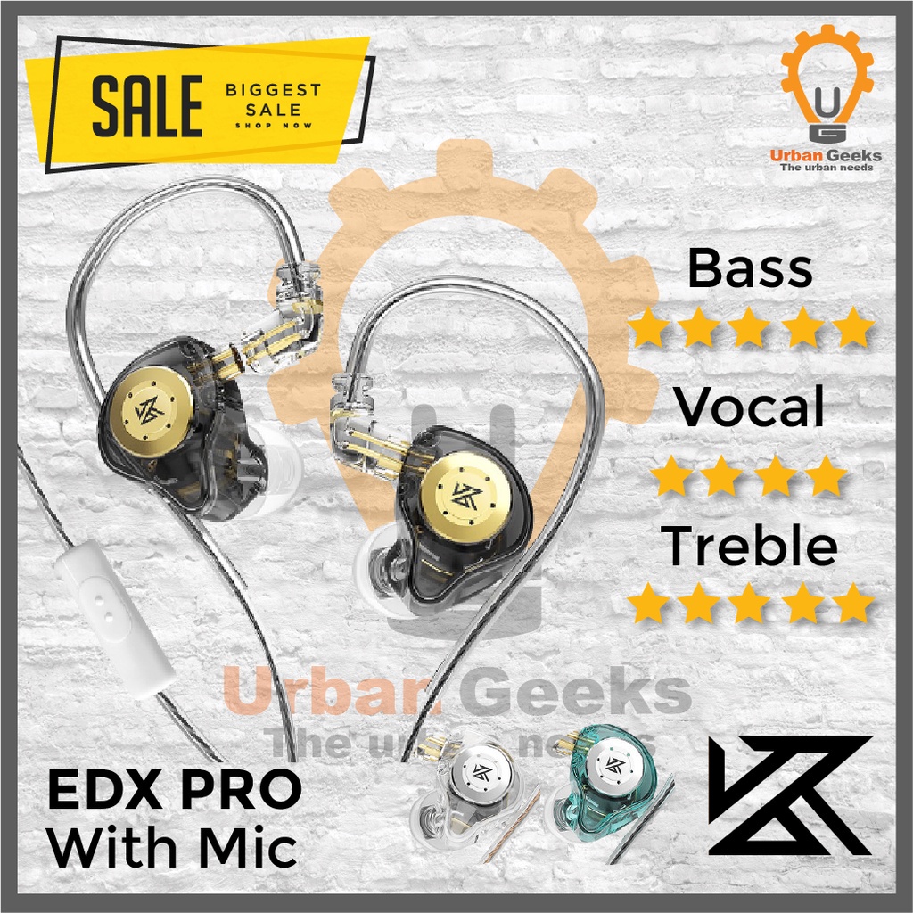 Earphone Knowledge Zenith KZ EDX Pro Basshead Earphone with Mic