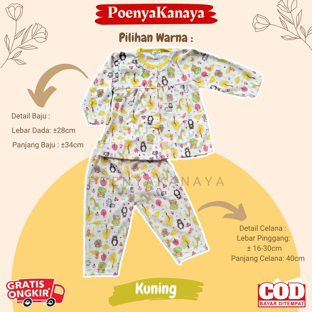 Setelan Baju Bayi Piyama Bayi Panjang Perempuan ZEGABE Syifana 6-18 Bulan SPY193