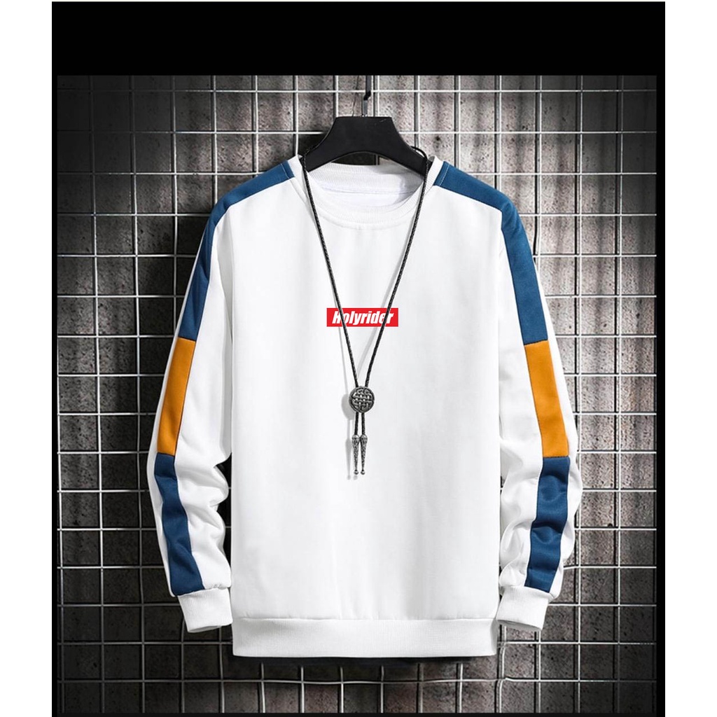 HLRD BLOCK CREWNECK PLAT TANGAN 3D LOGO BORDIR // SWEATER BASIC PRIA DAN WANITA