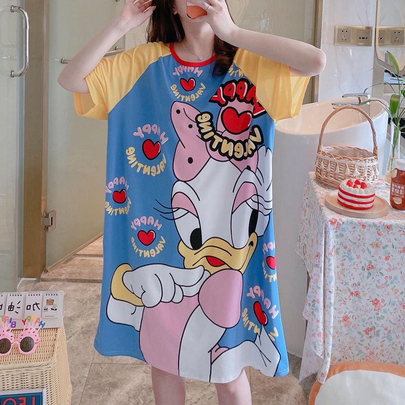 Victoria Pakaian Tidur Wanita Import Daster Motif Kartun Lucu Korea Fit XXL 4073