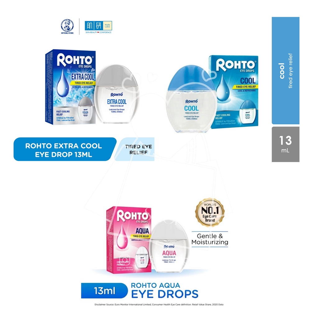 ROHTO EYE DROPS 13 ML (AQUA / COOL / EXTRA COOL)