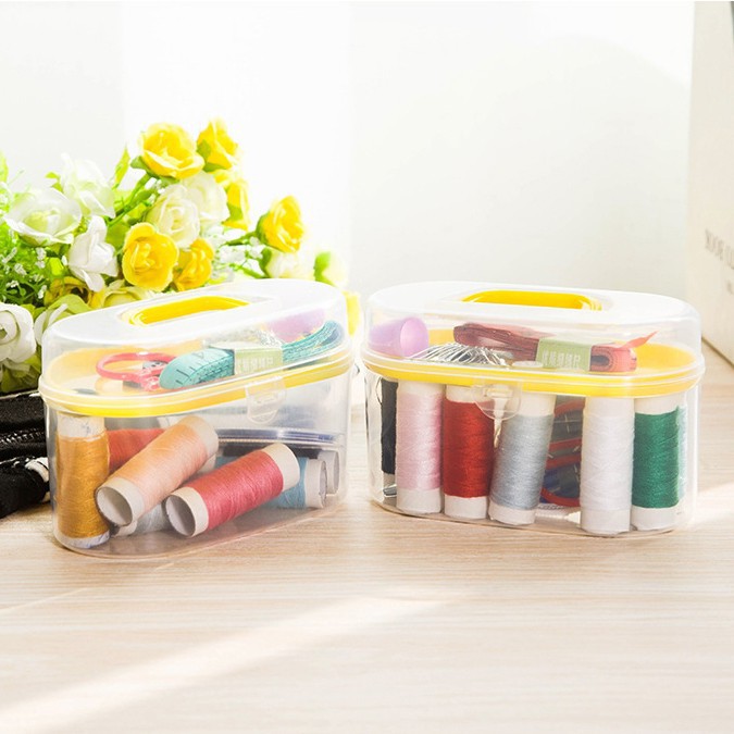 Sewing box 1 set alat Jahit &amp; benang warna lengkap Paket Benang dan Jarum