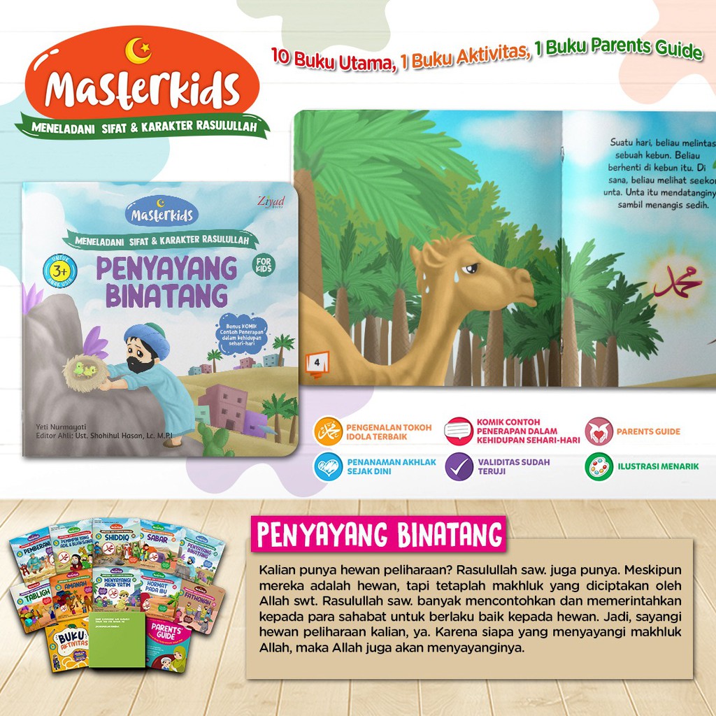 Buku Masterkids : Meneladani Karakter Rasulullah for Kids Edisi Ekslusif | Bonus Lunchset &amp; Goody bag