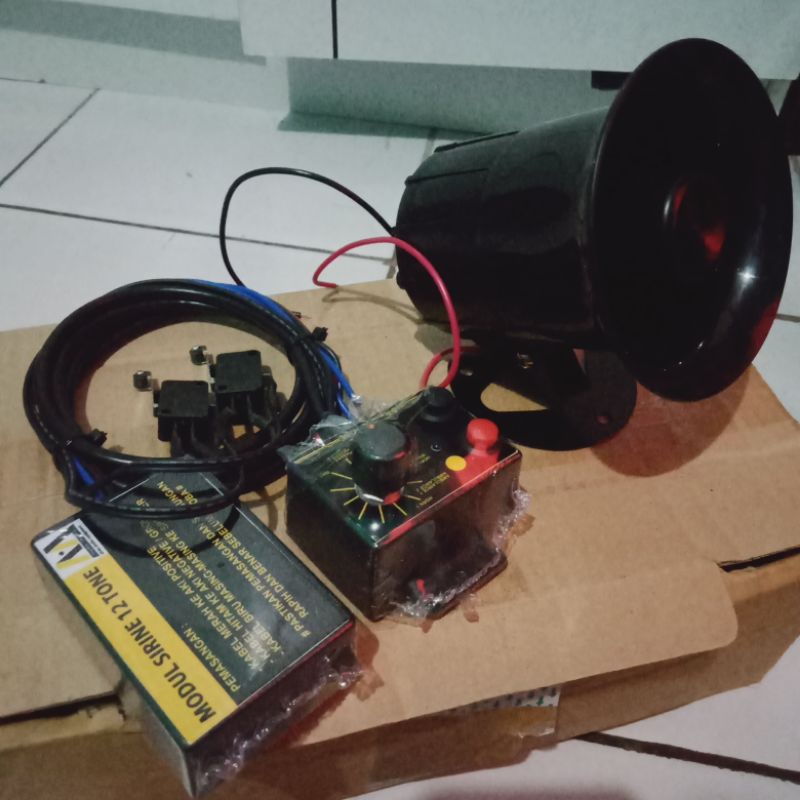 Sirine 12 suara patwal paket sirine 12volt 30w