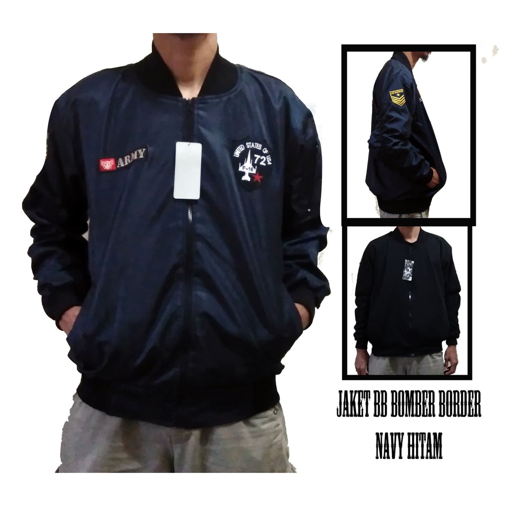 Super Sale! JAKET BB BOMBER F-16 USA NAVY HITAM KEREN BUKAN PARKA
