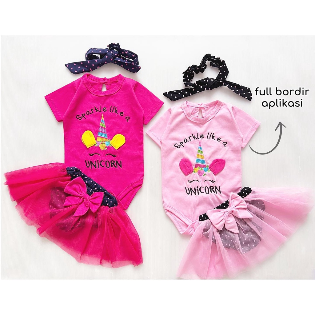 SPARKLE UNICORN / HK BALLOON MNIE DRESS  Pergi Lucu Fashion Anak Bayi Perempuan Cewek Terlaris Lucu Terbaru Termurah