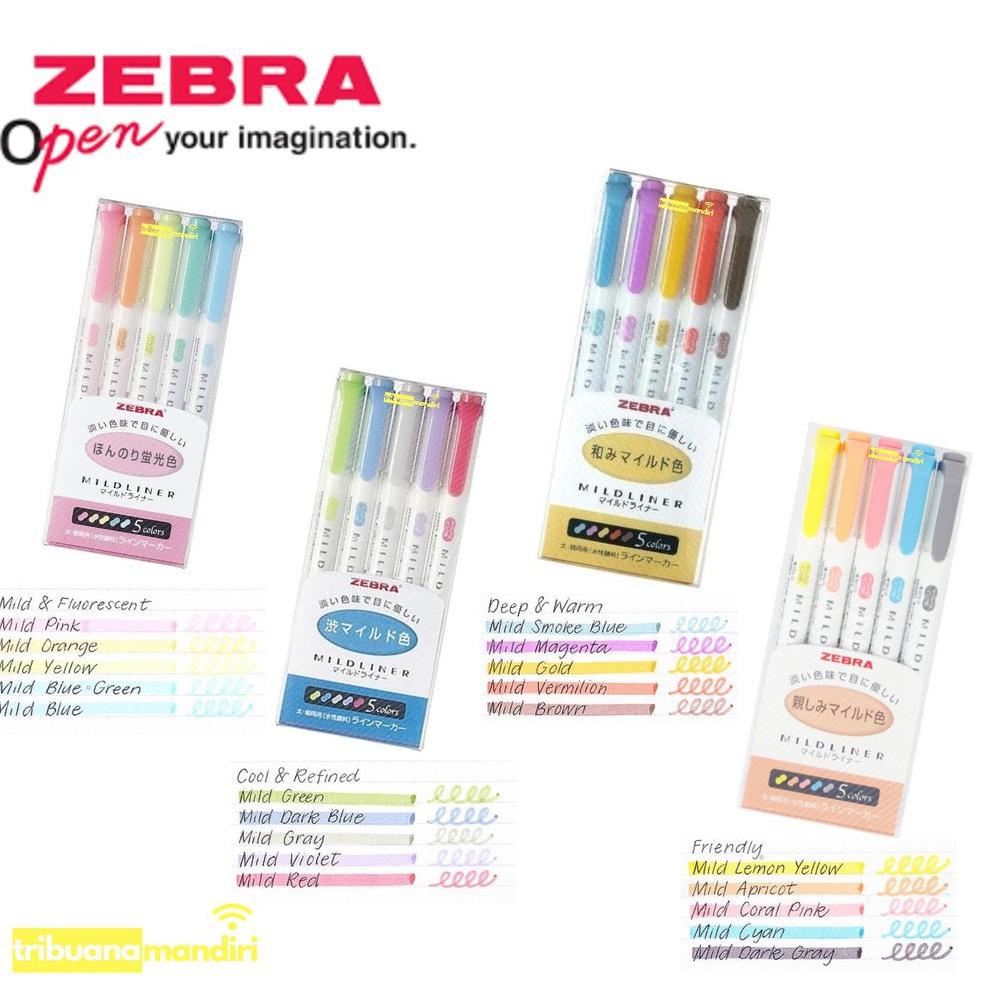 

[KODE PRODUK S6ZN73853] Highlighter Zebra / Zebra Mildliner Set 5 Warna