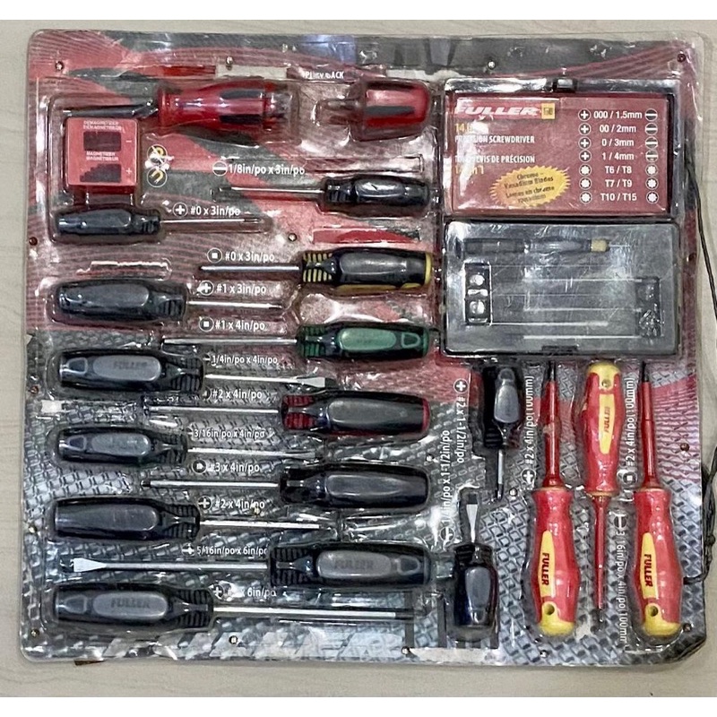 Obeng set BESAR 32pcs bagus murah screwdriver komplit + | - bunga rata plus minus 32pcs 32 pis 14in1