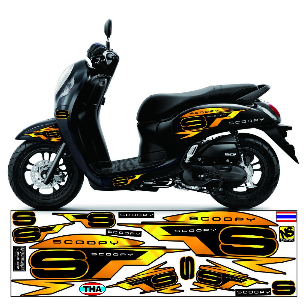 STRIPING SCOOPY BARU 2016-2021 STICKER LIS SCOOPY MOTIF THAILOOK STRIPING SCOOPY 2021