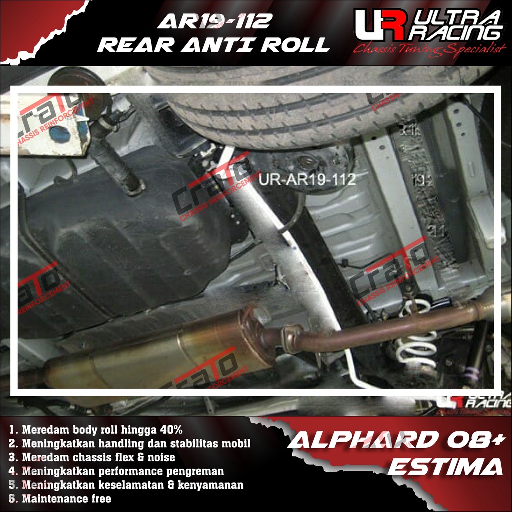 Aksesoris Stabiliser ULTRA RACING Safety Bar - Swaybar - Rear Anti Roll 19MM - Toyota Alphard Vellfi