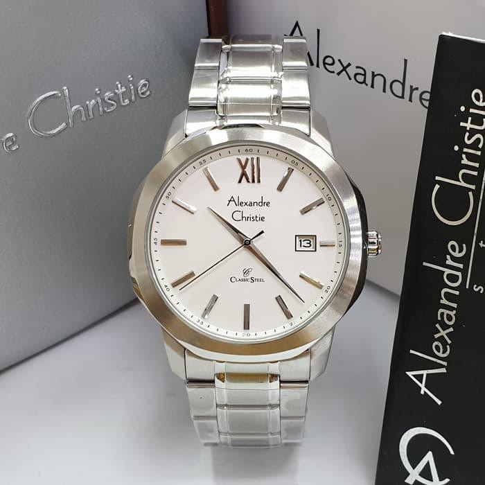 Alexandre Christie AC 8619 Silver Cowok Alexandre Christie AC8619 117% original