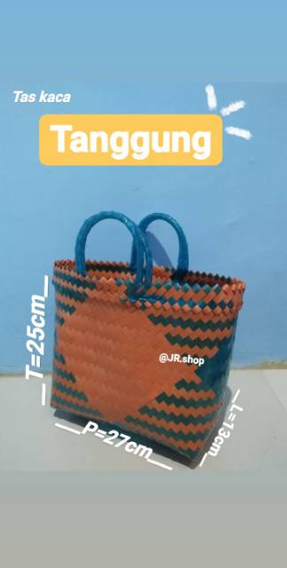 Tas anyaman kaca serbaguna (tas belanjaan/tas anting)