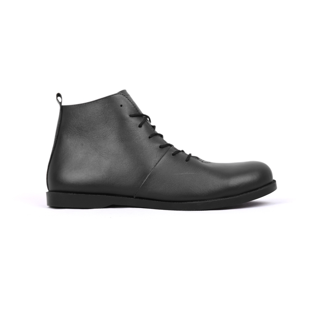 Sepatu boots Pria Casual Kulit Sapi Asli DMT Black Series