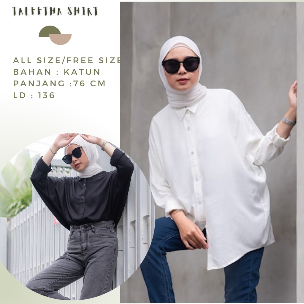 Taleetha Shirt baju ootd kemeja wanita remaja casual kekinian oversize
