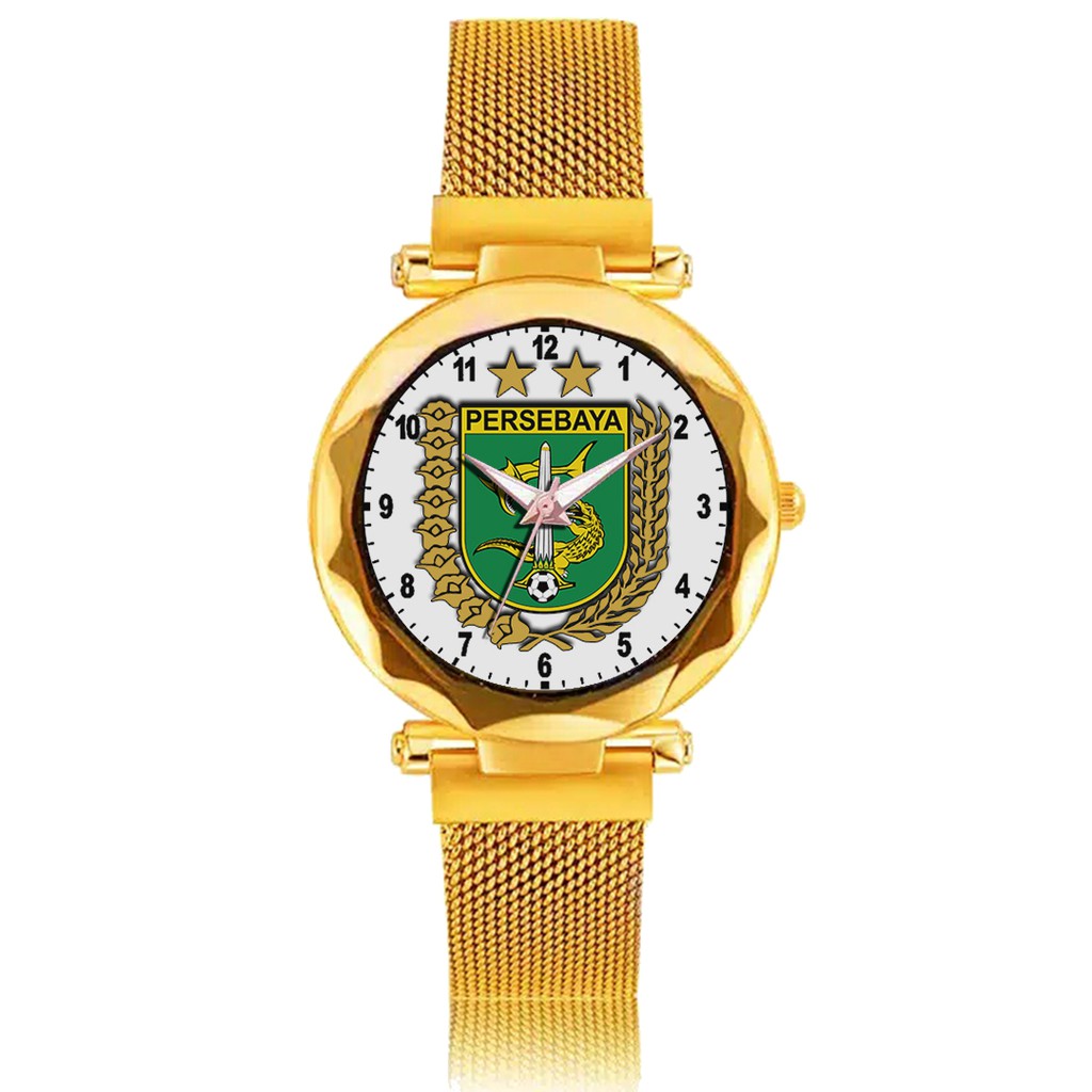 Jam Tangan Wanita Custom - Bonita PERSEBAYA MOTIF 5 Free Box &amp; Batre Cadangan