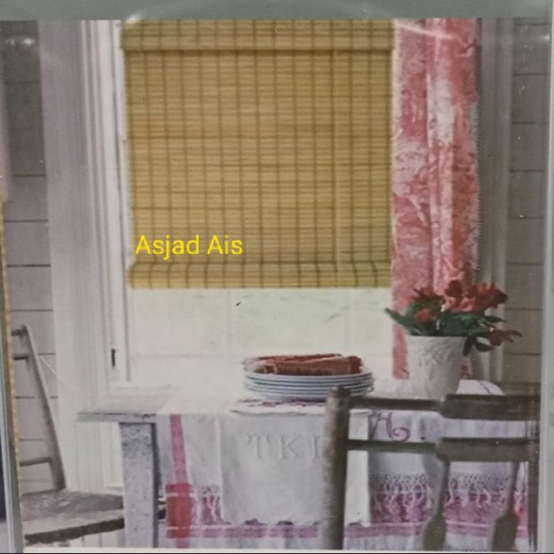 Roller Blind - Tirai Gulung Motif Bambu (100x200cm)