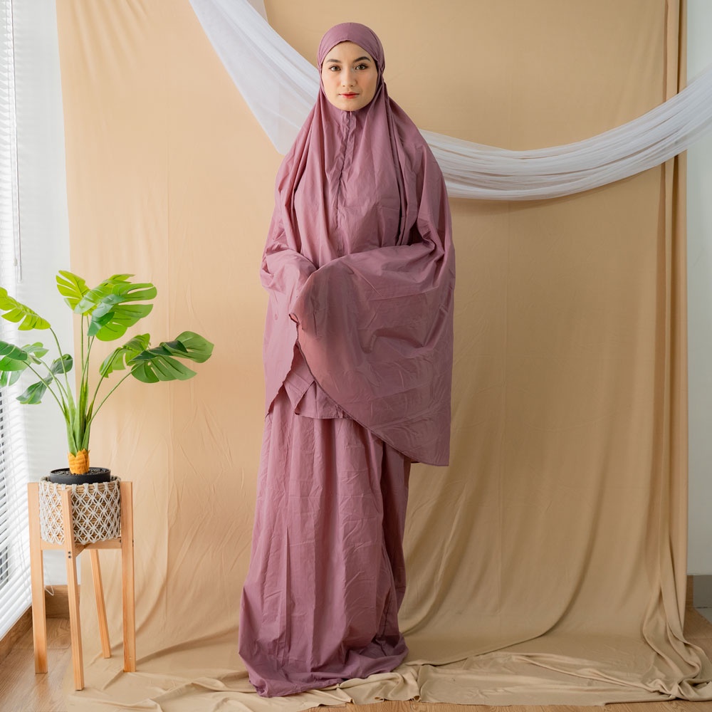 ALIF MUKENA MINI PARASUT PREMIUM KOREA TRAVEL - MAUVE ( MKN-045 )