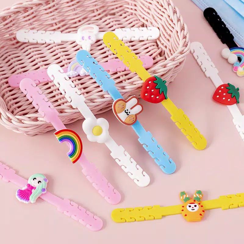 Silicone Connector Strap Import Pengait Masker Hijab Karakter Lucu