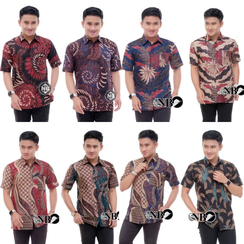 SIZE S M L XL XXL XXXL BSWART Batik HRB026 Kenongo Hem Pendek Padi Batik Pria Lengan Pendek Seragam