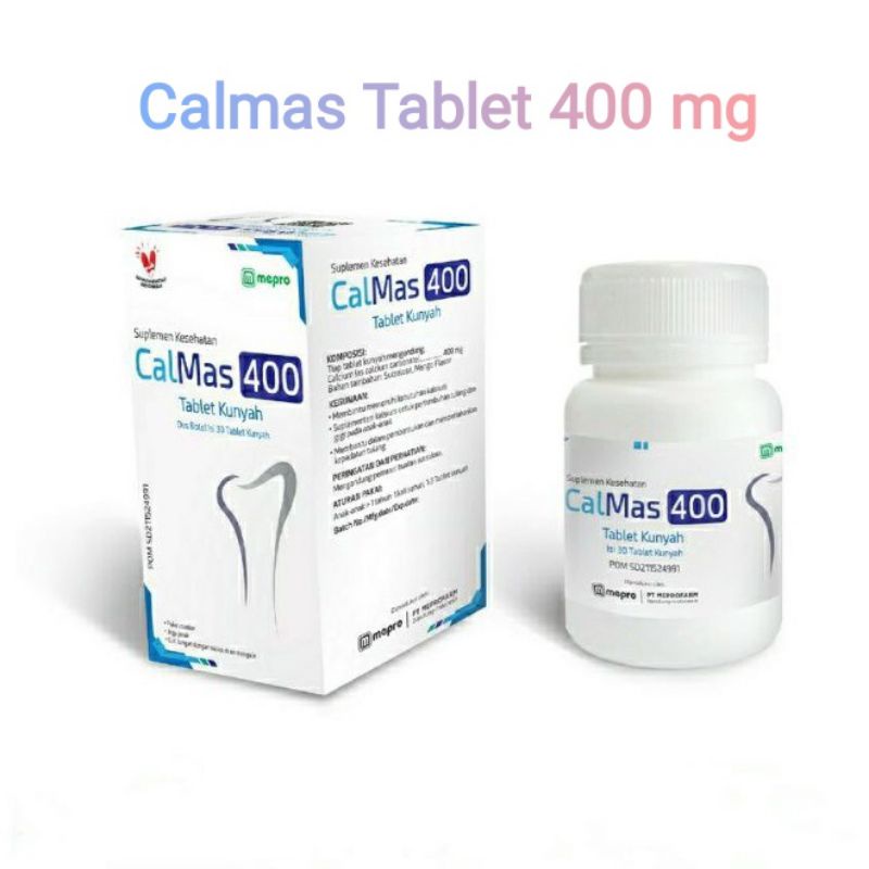 Calmas Tablet 400 mg Vitamin Peninggi Badan Rasa Mangga Suplemen Tulang / Calcium