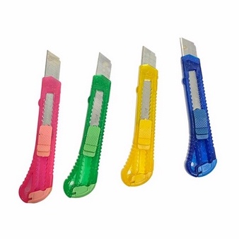 OBRAL PISAU CUTTER - KATTER PLASTIK BESAR WARNA WARNI / TRANSPARANT YELLOW BLUE GREEN PINK