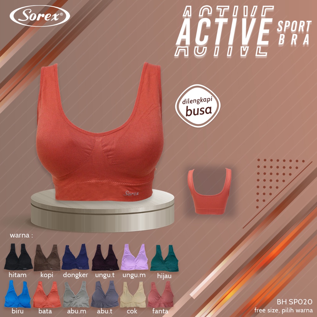 Bra Stretch Polos Sport Sorex SP021 &amp; SP020 / BH Olahraga Senam Gym Fitness Sorex SP 021 &amp; SP 020 &amp; BH02