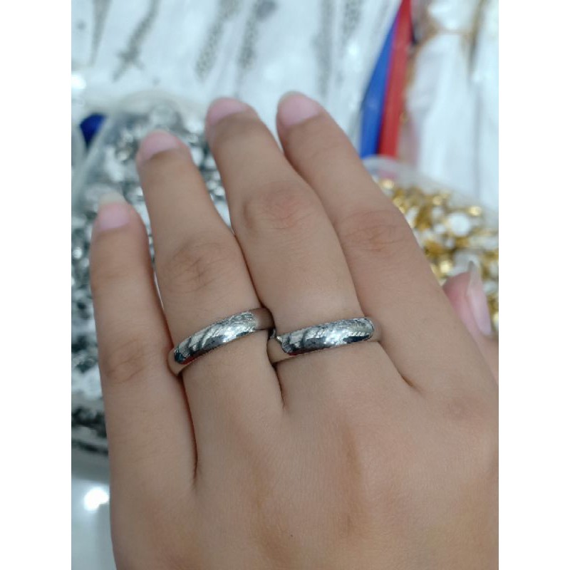 Cincin couple titanium polos anti karat 002