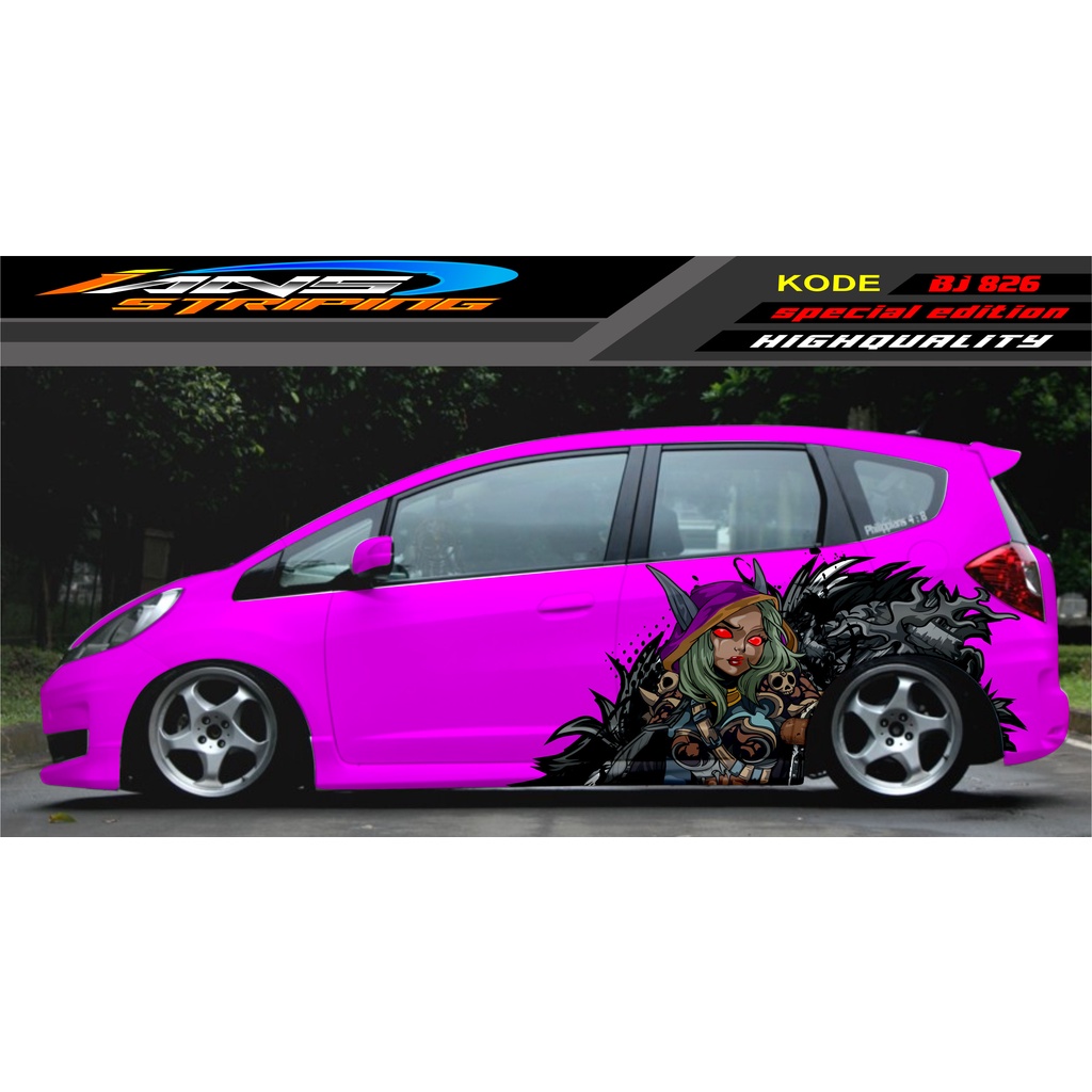 STICKER DECAL MOBIL HONDA JAZZ, SIGRA, YARIS, SWIFT / DECAL MOBIL / DECAL STICKER MOBIL ANIMASI