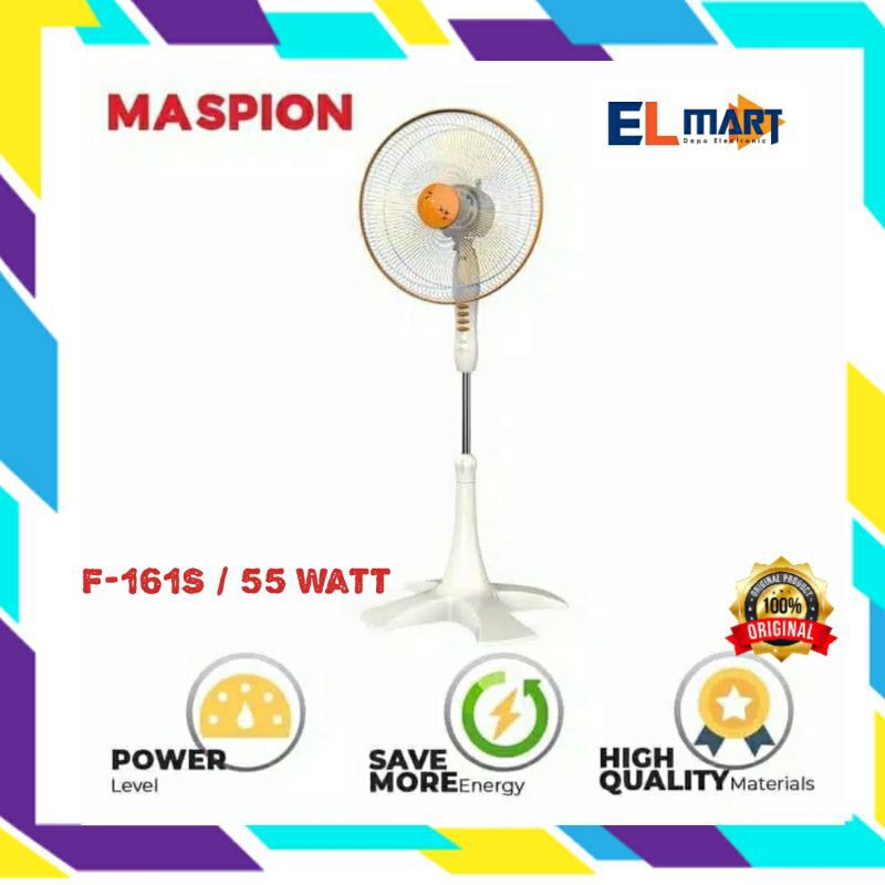 MASPION Stand Fan 16 inch F 161s - F161S Kipas Angin Berdiri 16&quot; 16inch 55 watt