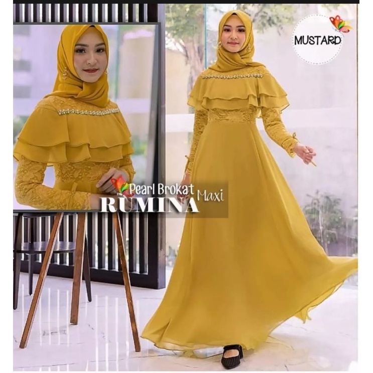 GAMIS BARUKAT RUMINAH / UKURAN M~L~XL / GAMIS WANITA KONDANGAN / GAMIS PESTA / LONG DRESS / MUSLIM