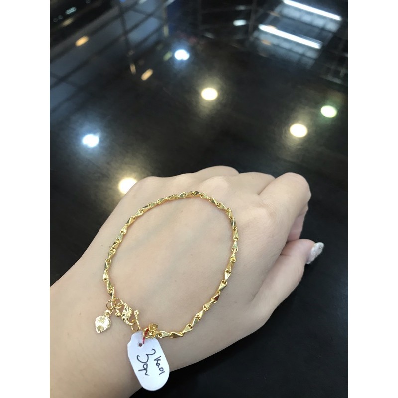 Gelang dewasa biji padi emas asli kadar 300