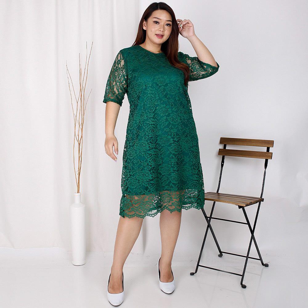 (S-XL + JUMBO XXL) Dress Big Size Brukat Jumbo Dres Brokat XXL Bigsize XXXL Dress Natal Imlek MURAH